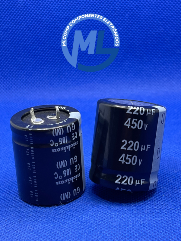 Condensatore Elettrolitico Nichicon LGX Snap-In 220uF 450V 30x35mm 105°C 5000h
