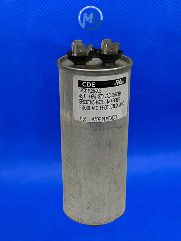 Condensatore Melchioni 40UF 400/450V con doppio faston e codolo